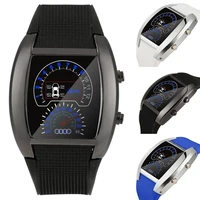 men led aviation pilot speedometer sports car meter dial digital wrist watch