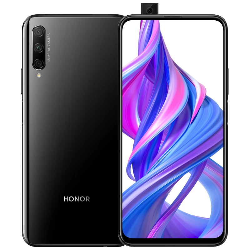 Honor 9X Pro поддержка смартфона Google 8 Гб 256 ГБ 2340x1080P 6,59 дюймов полный экран 8MP 3 камеры GPU Kirin 810 Восьмиядерный - Цвет: Black
