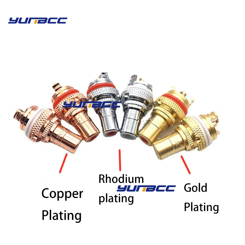 

2 Pcs CMC Pure Copper Gold-Plated RCA Female Audio Amplifier AV Audio Lotus Socket Terminals Available in Three Colors