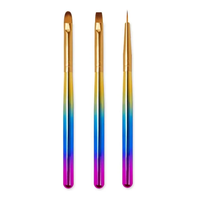 

Nail Art Pen Chain Link Pen 3pcs Color Rod Light Therapy Hair Tool Art Set Nail Set Nylon Pen Q5A7