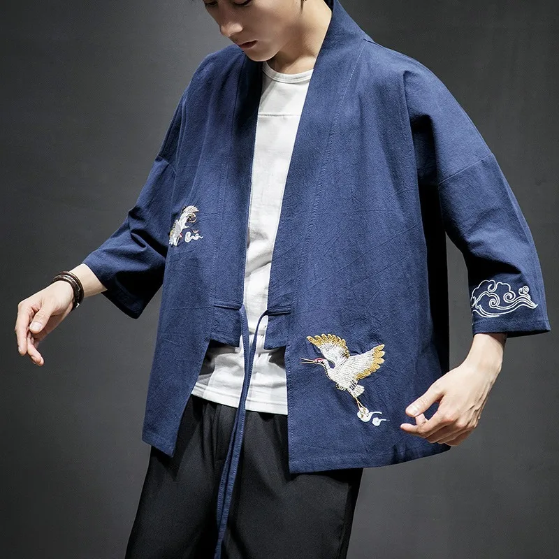 Японский кардиган с драконом мужская Свободная блузка Aodai японское кимоно