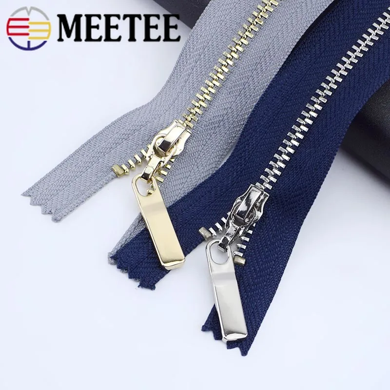 Meetee 5/10 шт 3 #20/25/30 см металлическая молния с закрытым концом Авто замок застежка