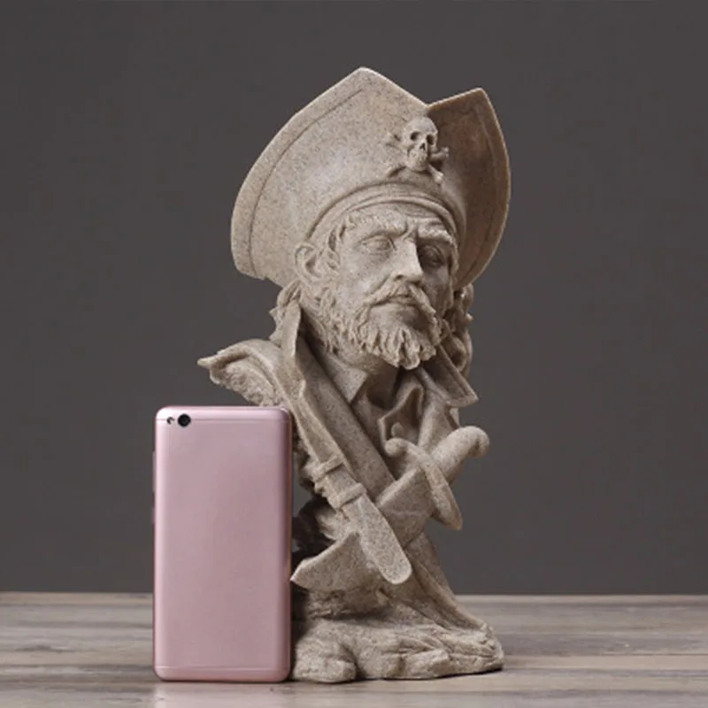 Европейская фигурка пиратского капитана скульптура украшение для комнаты