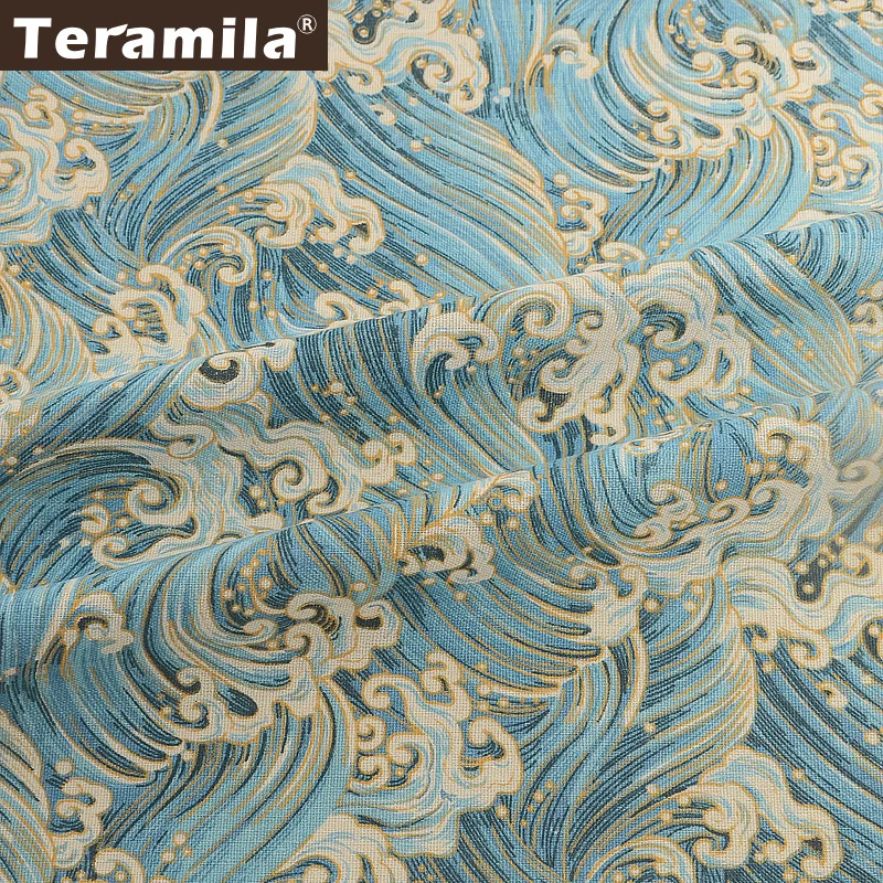 Teramila холщовая ткань хлопок льняная ткань метров Telas Tissu Ankara шторы скатерть материал подушки мешок лоскутное ручной краситель