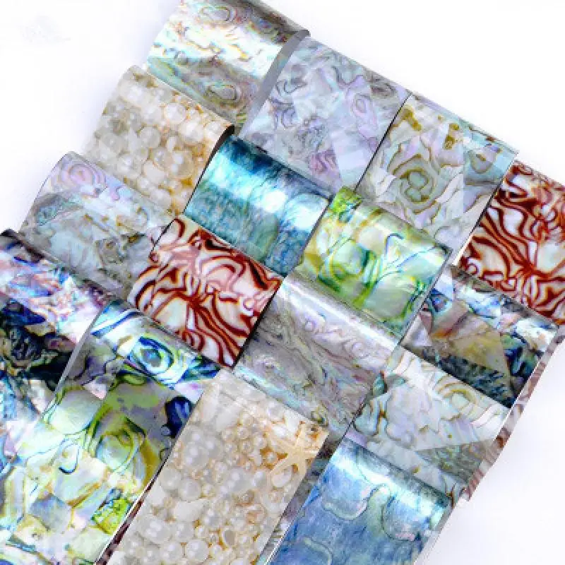 16 шт. мраморный красочный блестящий камень для дизайна ногтей Фольга клей