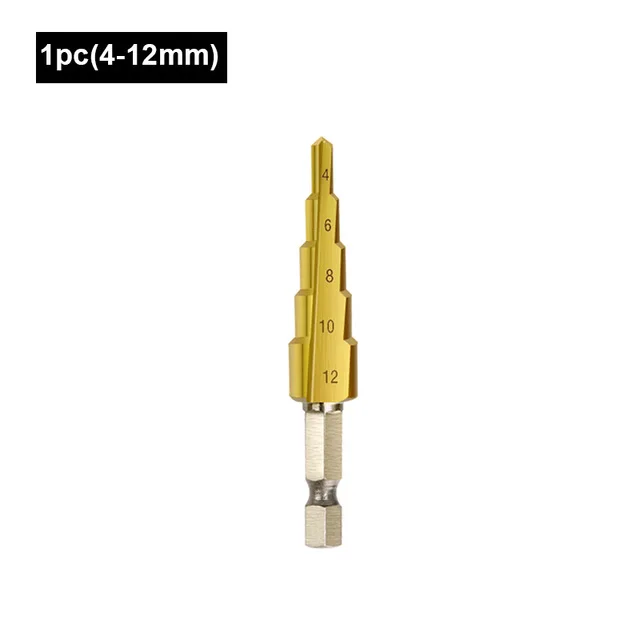 4-12MM ( 5 class ) 4-32 мм HSS 4241 с шестигранным хвостовиком Коническое титановое ступенчатое конусное сверло металлический Дырокол Мини дрель аксессуары для электроинструментов - Цвет: 4-12MM ( 5 class )