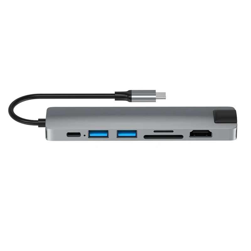 

Адаптер USB C 7-в-1, с 4K HDMI-совместимым, 2 порта USB 100, Вт PD, кардридер SD / TF для Pro
