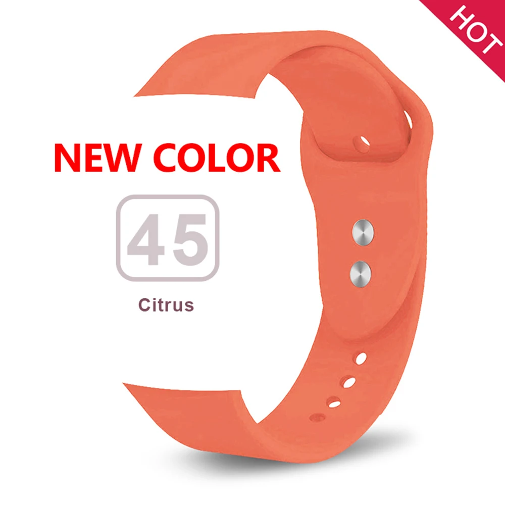 Мягкий силиконовый сменный спортивный ремешок для 38 мм Apple Watch Series1 2 3 4 5 42 мм наручный браслет ремешок для iWatch Sports Edition - Цвет ремешка: Citrus color