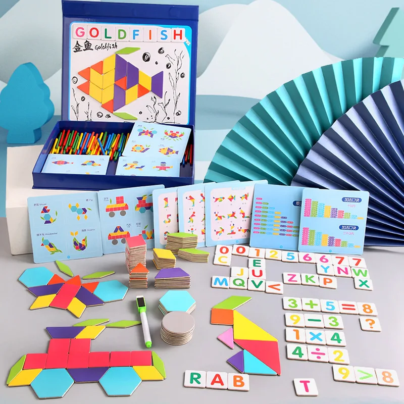 

Kids Magnetic Creative Geometric Operations 3D Puzzle Educational Early Education Math Teaching Aids Wooden Toys Gifts Children