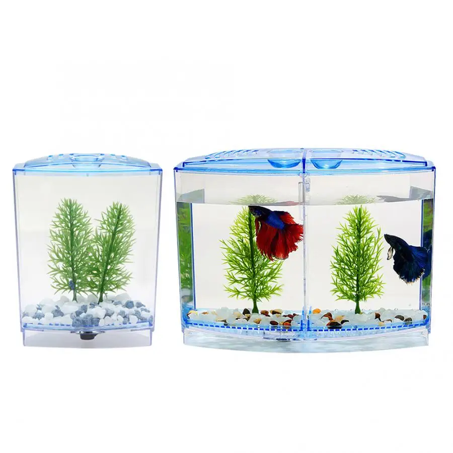 Миниатюрная аквариумная емкость для рыб прозрачная коробка водяных растений
