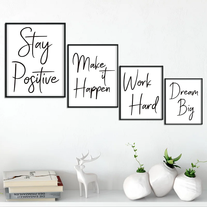 Скандинавская Минималистичная мечта большая цитата Картина на холсте с