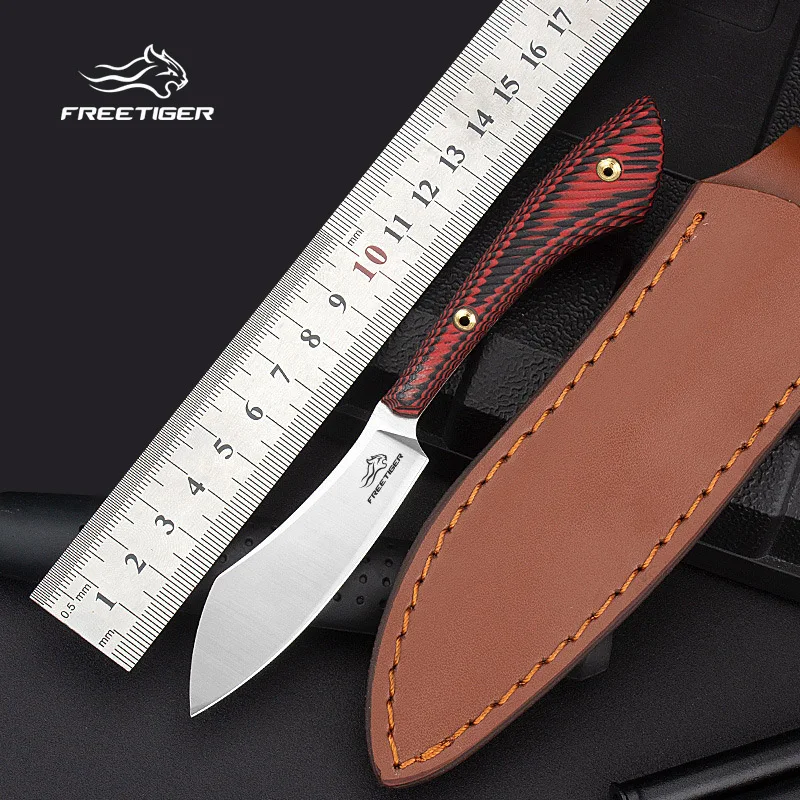 

FREETIGER FTB101 Fixed knife D2 Blade G10 Handle Outdoor Hunting Camping Survival tactical edc pocket Knife With leather case