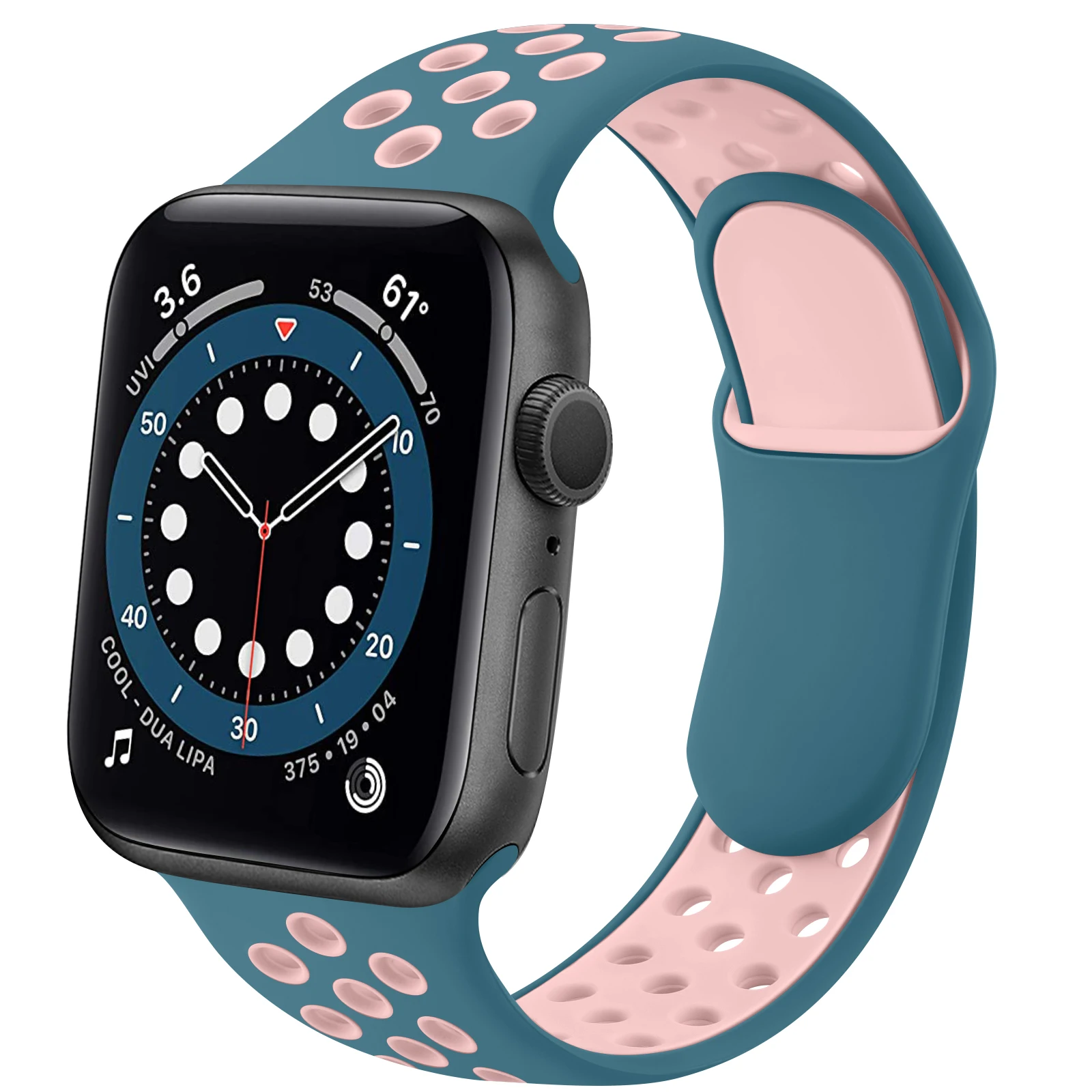 Silicone Watch Band Bracelet For Apple Sport Watch 41mm 45mm 38mm 42mm Strap Breathable Wristband For iWatch Series 7 6 5 4 3 2