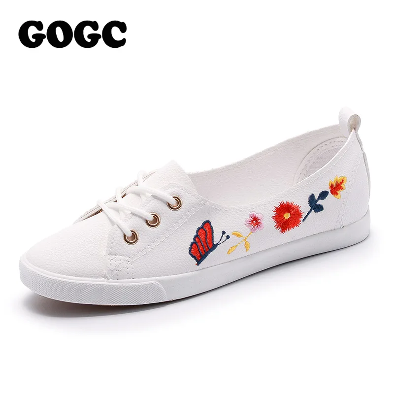 GOGC 2019 новые слипоны женская обувь Дамские кожаные туфли дышащая дамские на