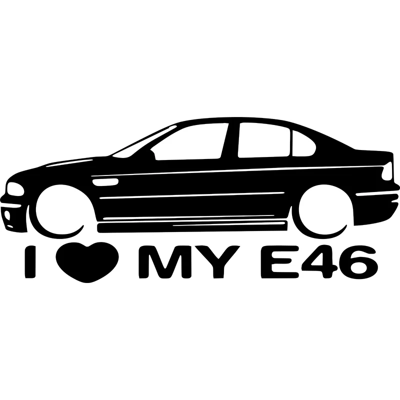 

Наклейки внешние аксессуары I LOVE MY E46 E36, наклейки на автомобиль, забавное аниме милое украшение для автомобиля, 15*8 см
