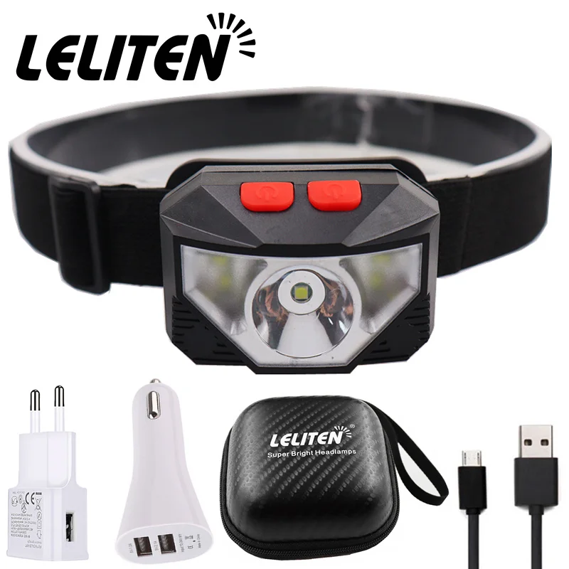

Drop Shipping USB Rechargeable Portable Mini Headlamp Torch Flashlight Fishing Head lamp headlight + Have Built in Battery