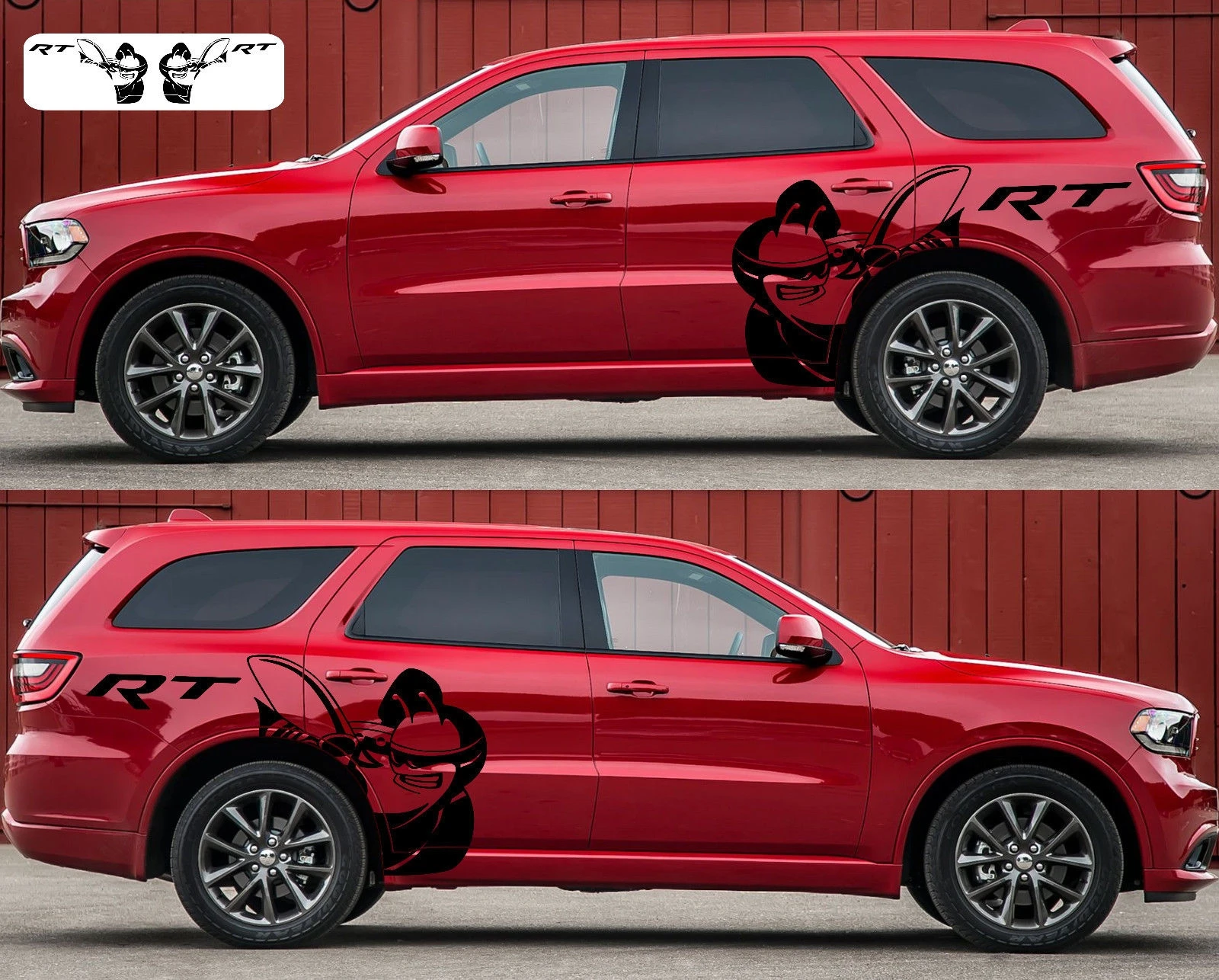 

For x2 HUGE Decal Graphic Vinyl Dodge DURANGO SCAT PACK 2016-2018 RT LOGO