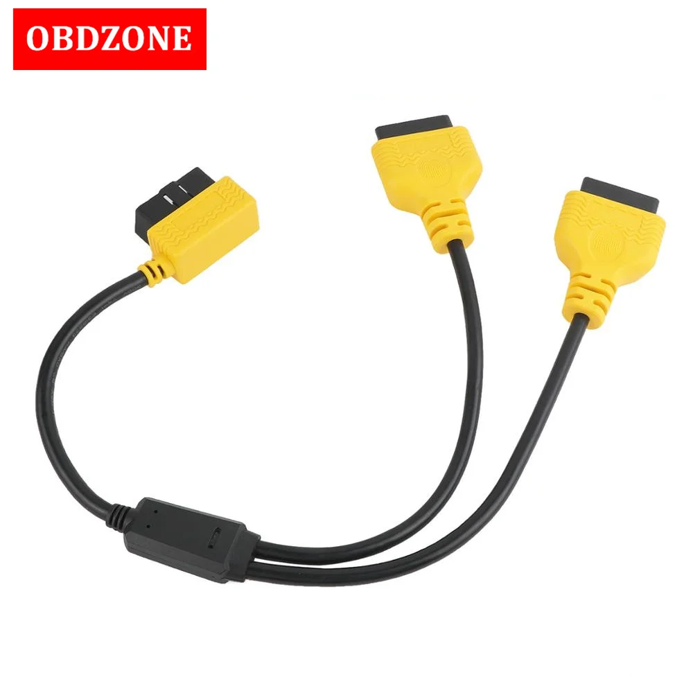 AUTOOL OBD2 Y сплиттер 2 в 1 Удлинительный кабель 16pin OBDII штекер-гнездо соединитель