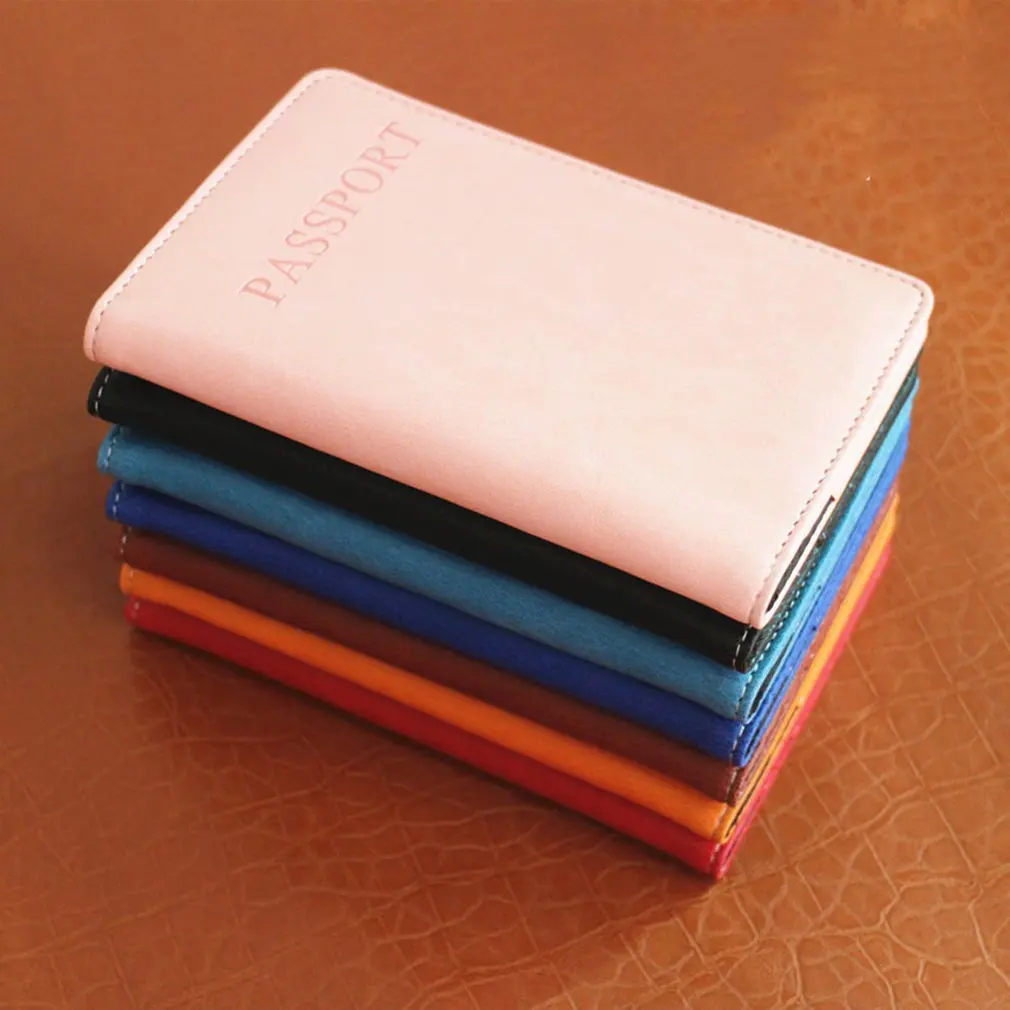 

English PU Leather Passport Case Comfortable Dustproof Case For Credit Cards ID Cards Travel Storage