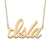 isla name necklace for women stainless steel jewelry 18k gold plated nameplate pendant femme mother girlfriend gift