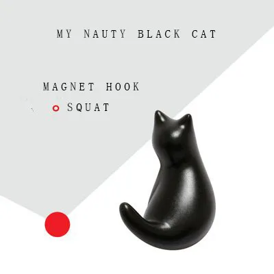 3D стерео животных черная кошка моделирование магнит на холодильник крюк