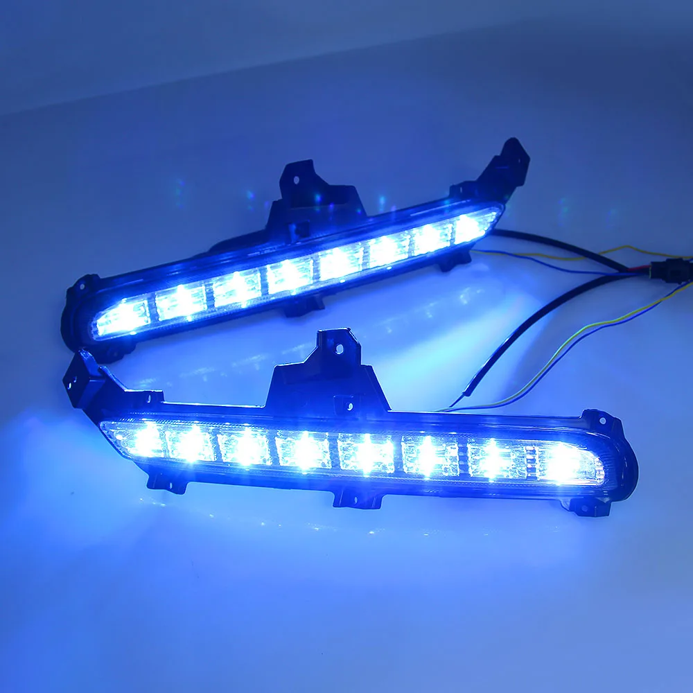 

LYQ 2Pcs For KIA RIO K2 2015 2016 Super Bright Car Styling DRL Daytime Running Light Fog Lamp Modification Turn Signals