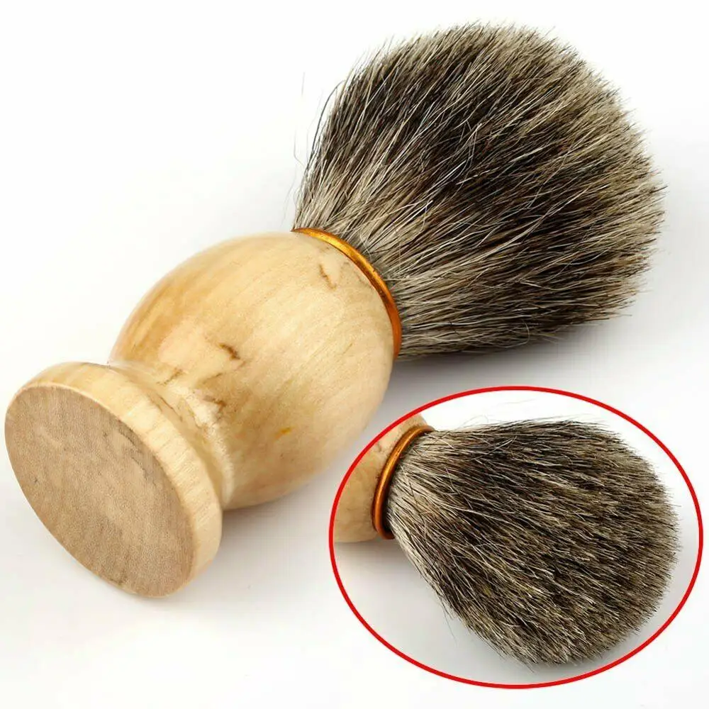 100% чистый барсук Парикмахерская щетка для бритья с деревянной ручкой инструмент