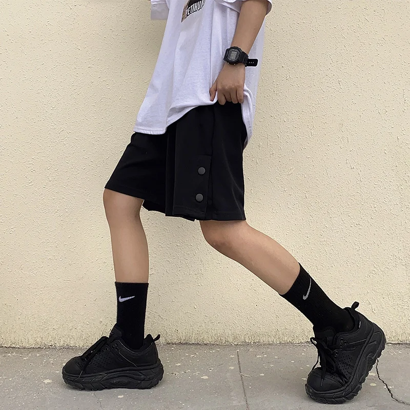 

Брюки женские с разрезом и боковым рядом, летние шорты, универсальные Прямые повседневные укороченные штаны с широкими штанинами, в стиле Ins