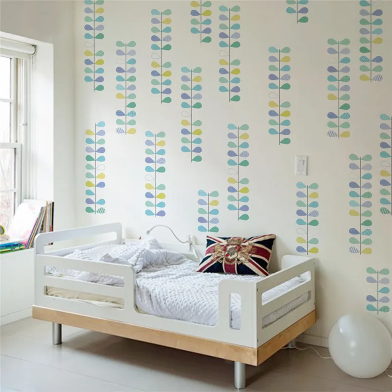 

Creative Flower Leaves Wall Stickers For Living Room Bedroom Decor Plant Pastoral Mural Art Diy Home Decal Poster