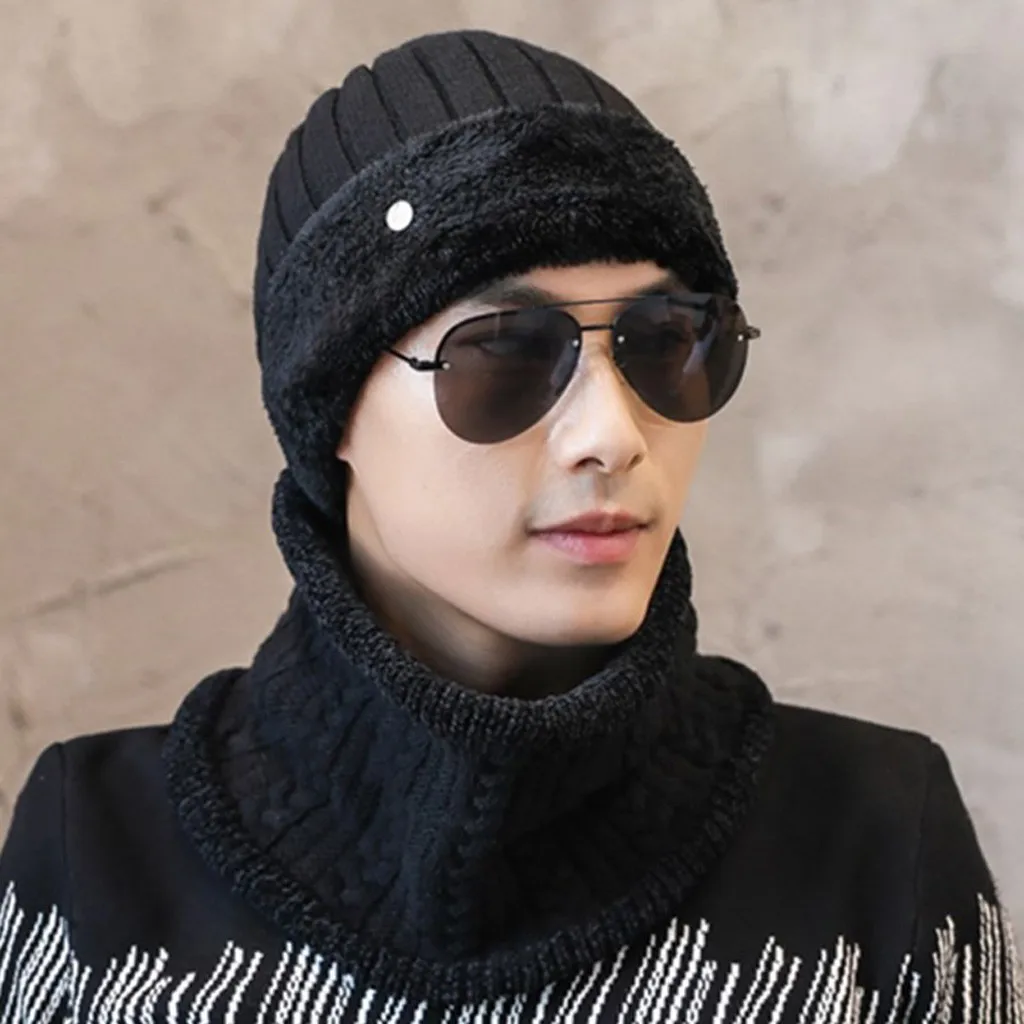 2 шт. зимние ветрозащитные шапки для походов мужская теплая термовязаная шапка