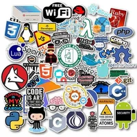 50pcs not repeat programming stickers for programmers suitcase stickers lovely waterproof guitar skateboard graffiti stickers