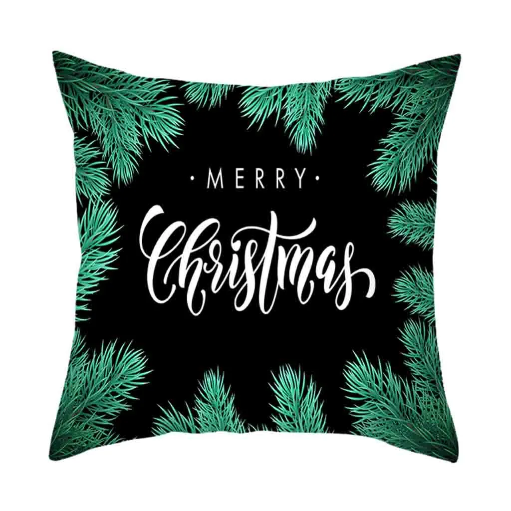 Наволочки с надписью &quotMerry Christmas&quot льняная наволочка Санта Клаусом для диванной