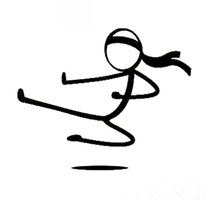 

Karate Stick Figure Man Ninja Sticker High Quality Car Window Decoration Personality Pvc Waterproof Decal Black/white, 15cm*18cm