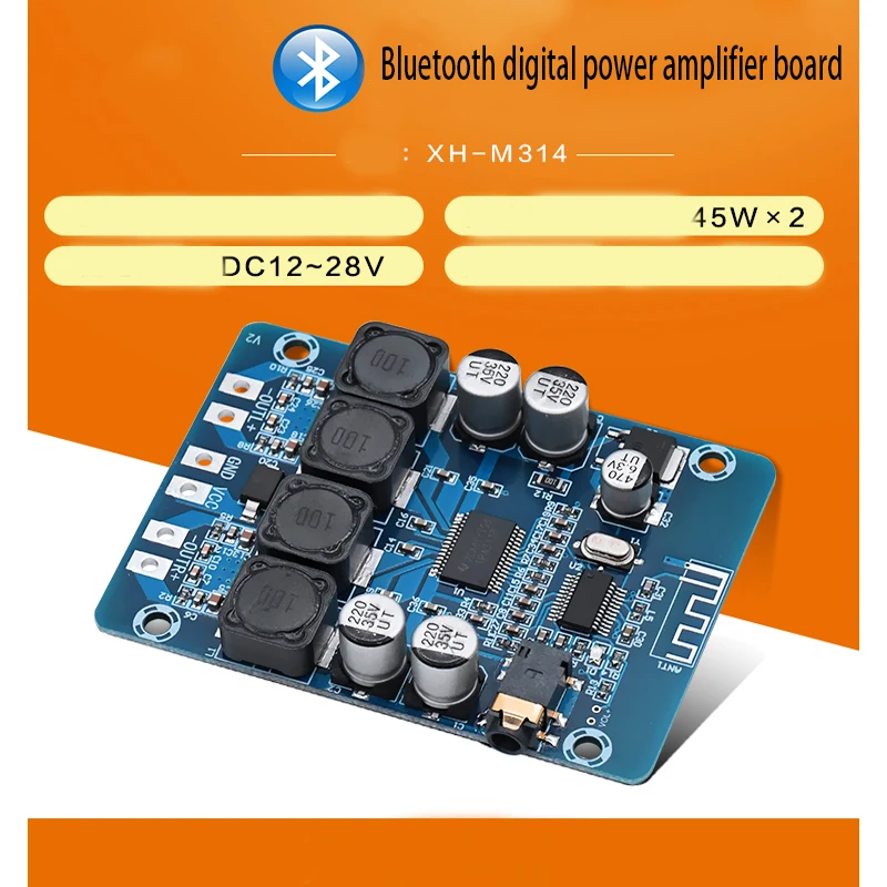 Kaolanhon DC12 ~ 28 в Плата усилителя Bluetooth 45 Вт * 2 плата цифрового мощности TPA3118 декодера