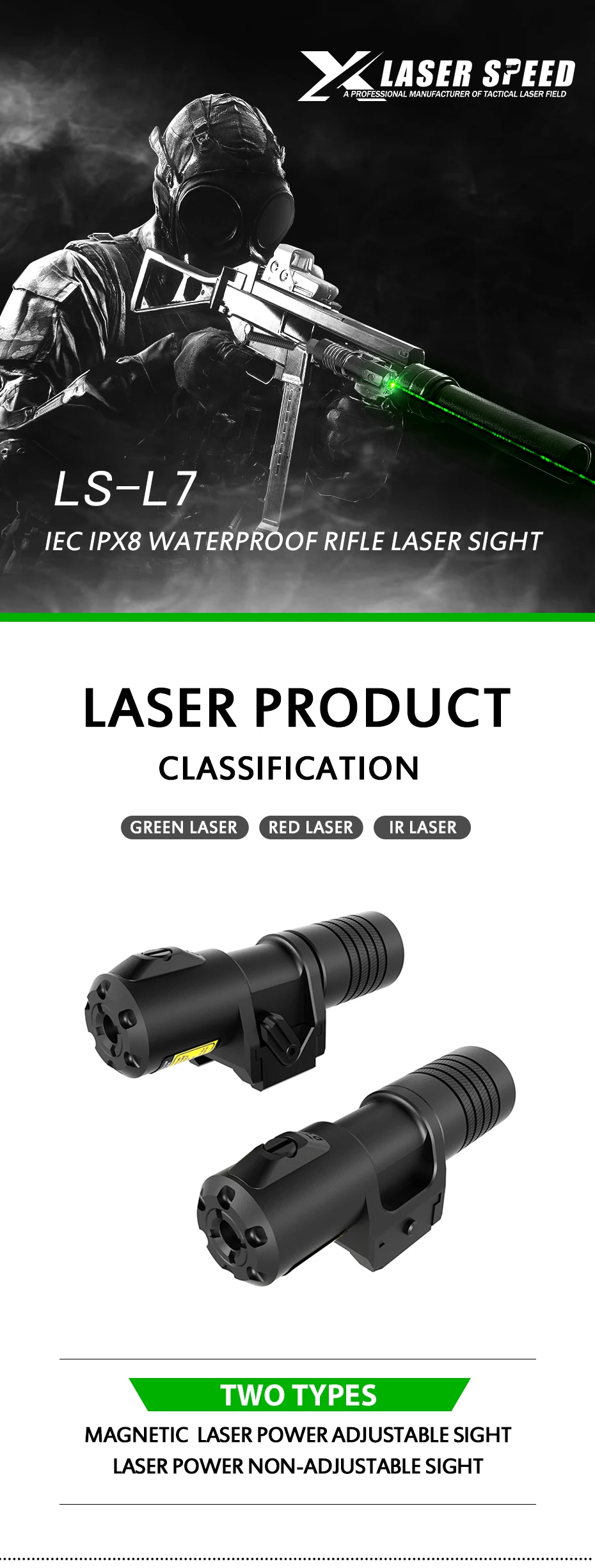 Прямая Laserspeed зеленый лазер Пикатинни винтовка оружие самообороны лазерное Крепление 11 мм карабина