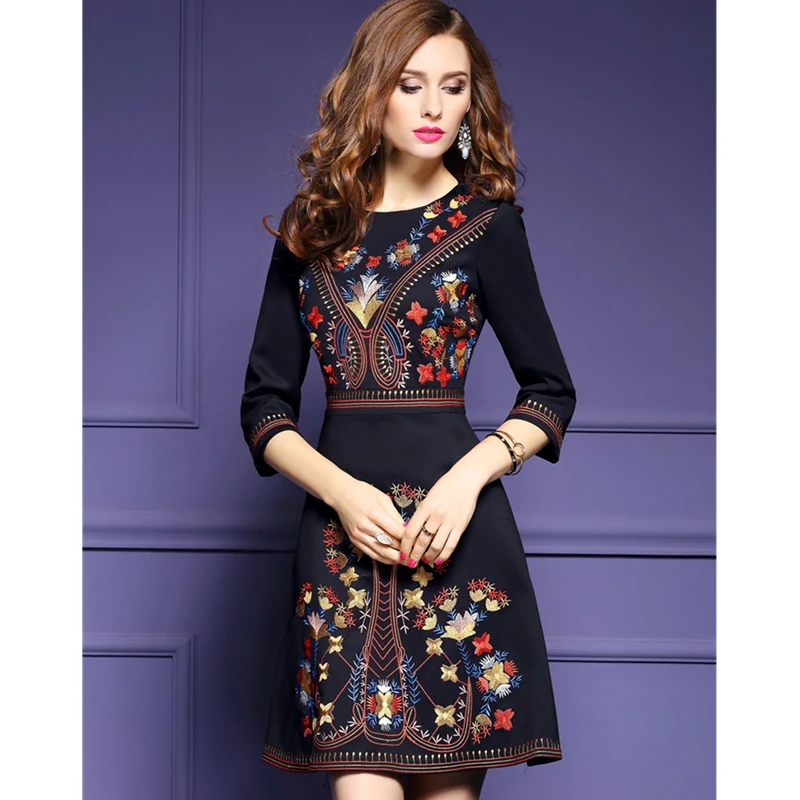 Стильное Новое винтажное этническое платье 2020 женские модные