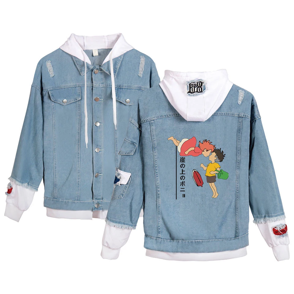 

Japan Manga Ponyo on the Cliff Denim Jacket Men/Women Jeans hoodies Harajuku Women