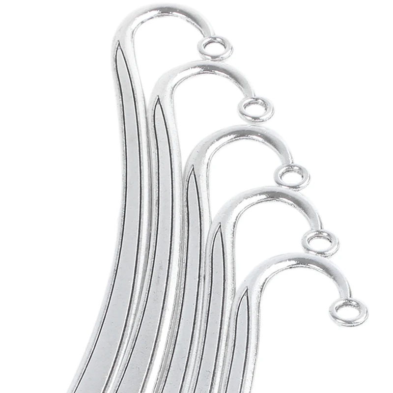 

5 Pcs Silver Tone Blank Bookmarks 12.5cm