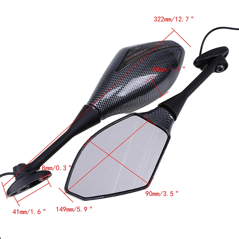 Универсальный мотоциклетный зеркальный светодиодный светильник с поворотным