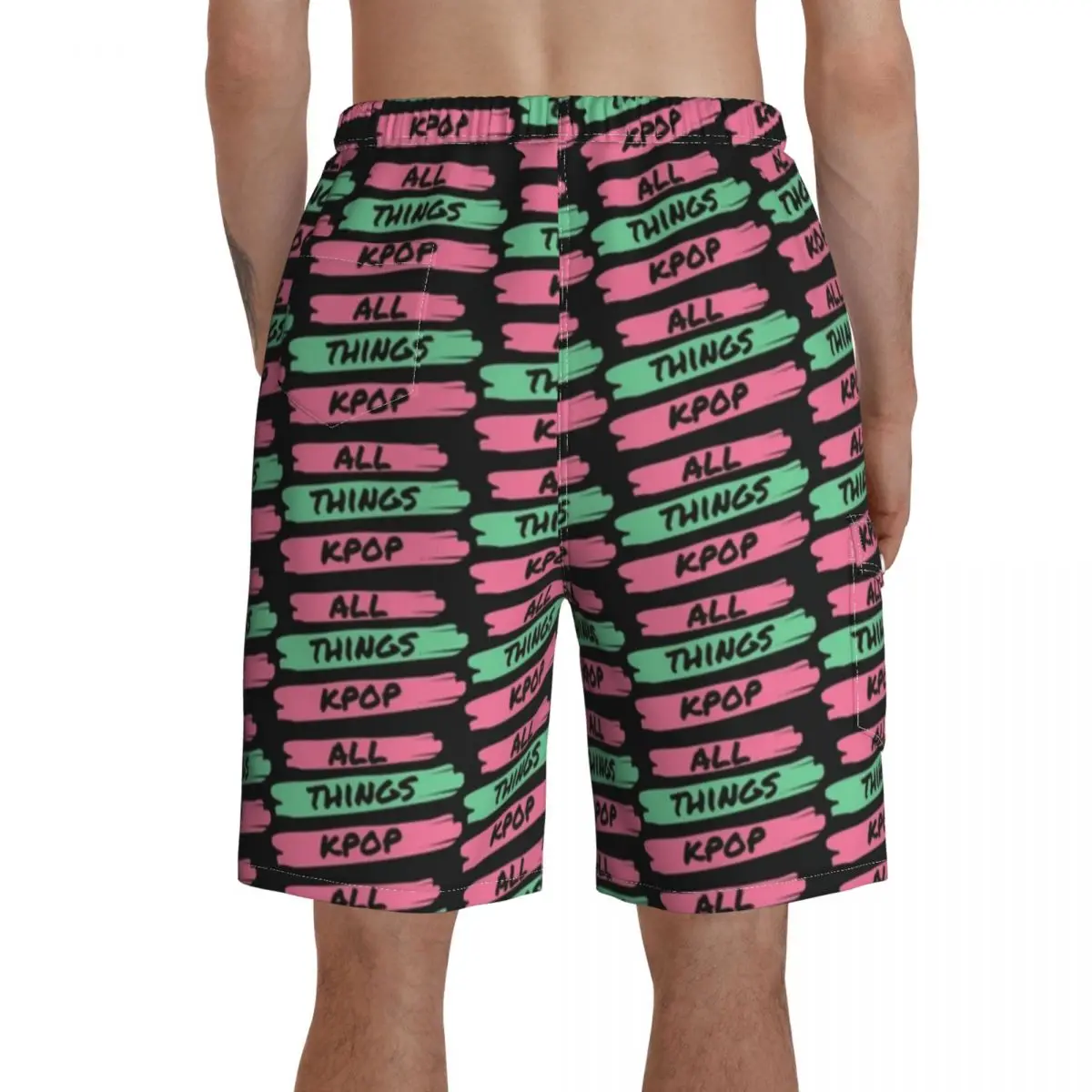 

Kpop Board Shorts Men Bathing Swimming Trunks Polyester Funny Swim Trunks