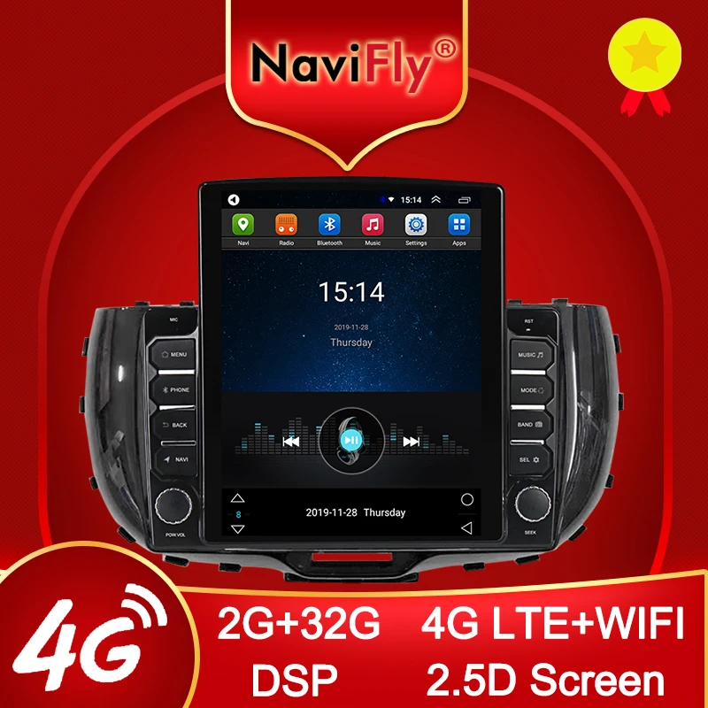 Navifly 2.5D 9 7 &quotTesla стиль для Kia Soul SK3 2019 2020 Android радио Автомобильный мультимедийный