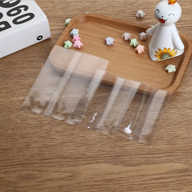 

100Pcs Thick Transparent Clear Machine Sealing Snowflake Crisp Biscuits Candy Dried Nougat Bags
