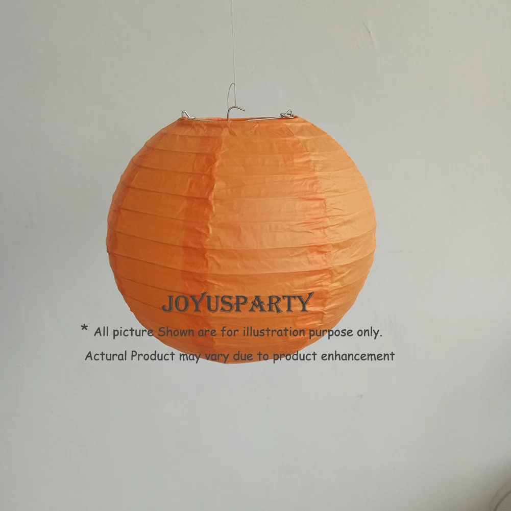 24 шт. Китайский бумажный фонарь разных размеров небесно-голубой оранжевый