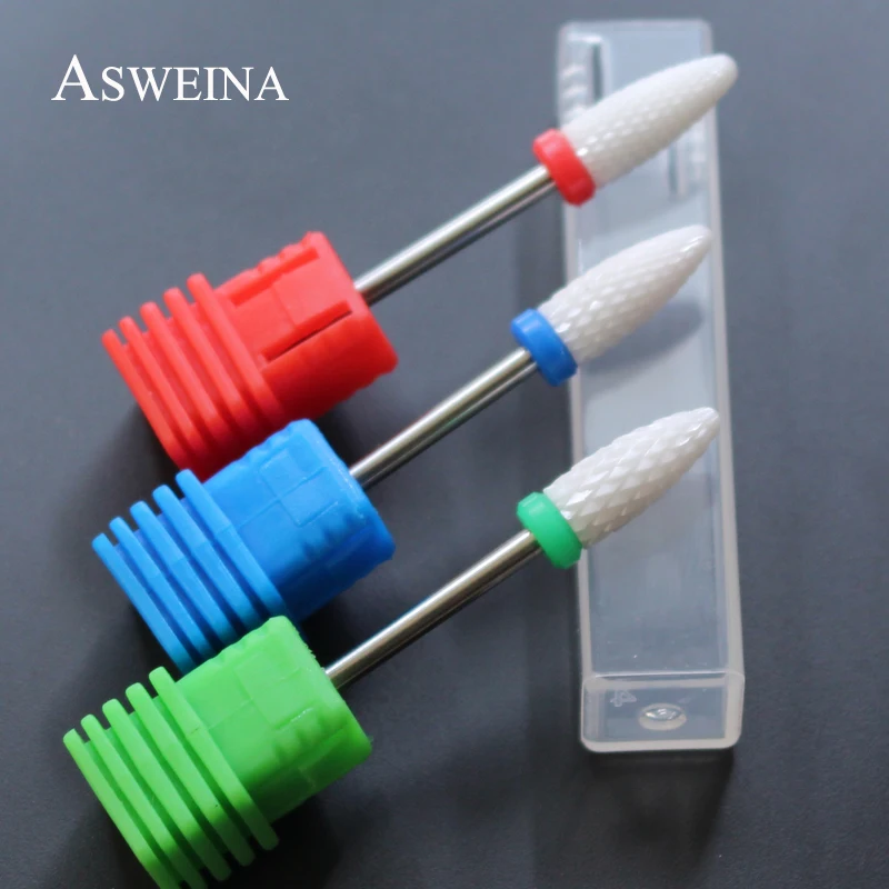ASWEINA,, 1 шт., высокое качество, Пламенный керамический сверло для ногтей, вращающийся заусенец для электрического маникюра, дрель, инструменты для дизайна ногтей, маникюрный салон