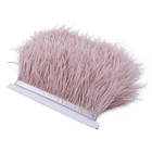 10 метров натуральная кожа розовая лента обрезки страусовых перьев 8-10 см перья для свадебного платья украшения аксессуар перья ремесла