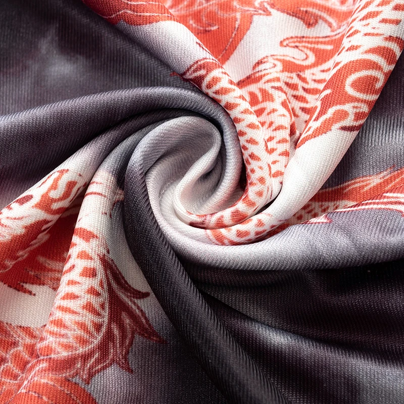 

Two Piece Set Vintage Dragon Print Women Summer Sexy Spaghetti Straps Crop Tops +Wrap Hip Bodycon Mini Skirt 2021 Holiday Outfit