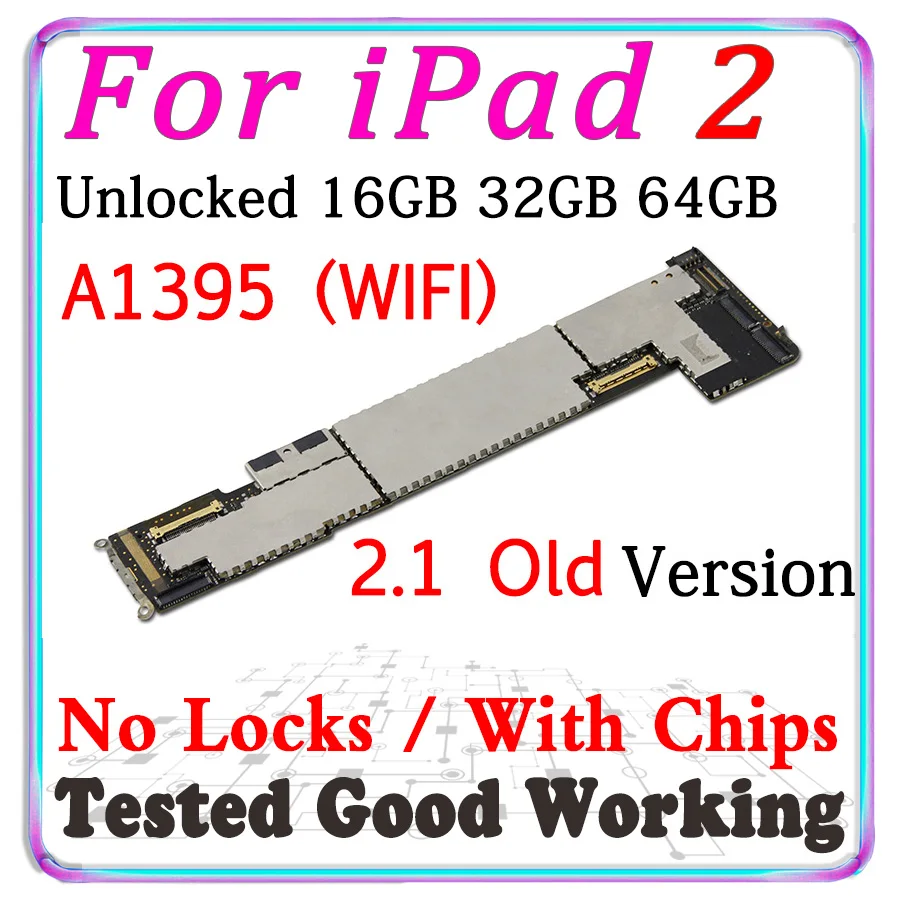 A1395 материнская плата для iPad 2 разблокированная логическая с установленной IOS 1/2 4