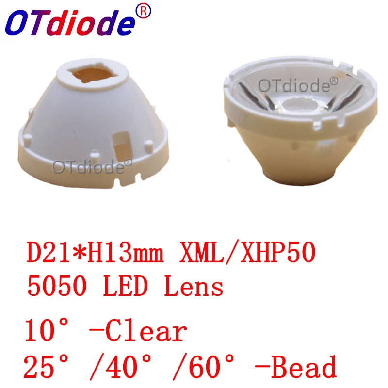 10 шт. CREE XML светодиодный XML2 XHP50 LED Lens 20 мм белый держатель 10/25/45/60 градусов