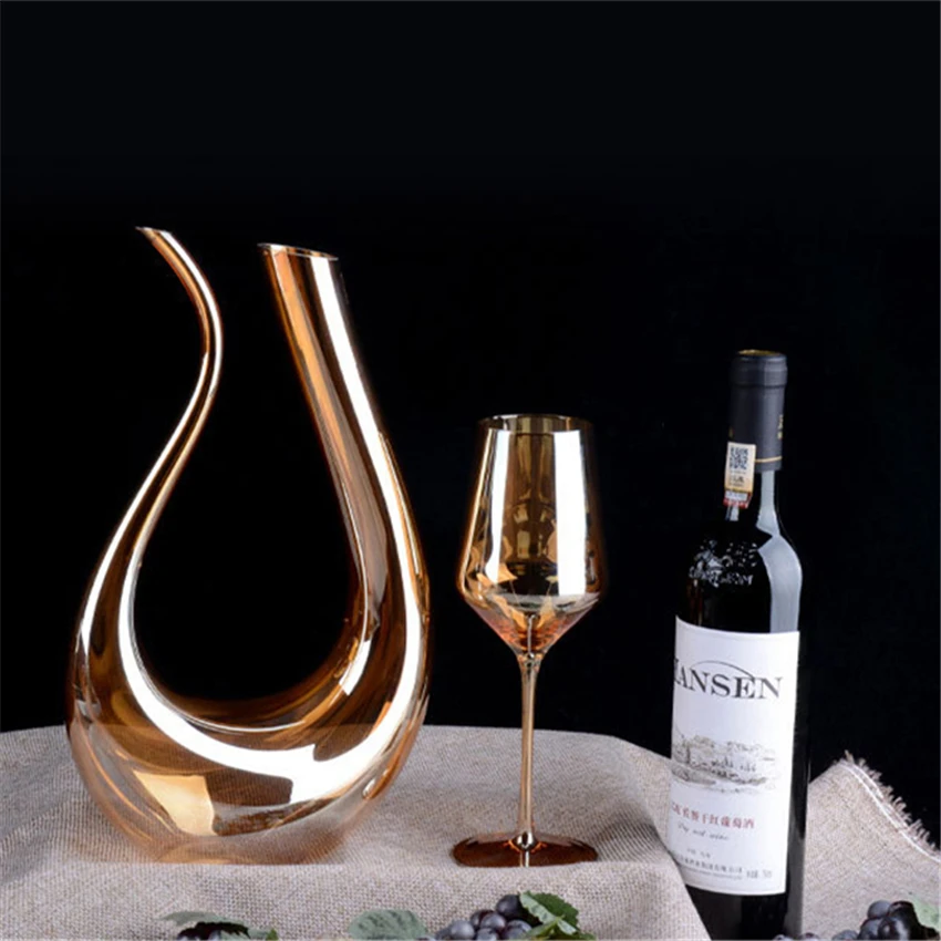 1500 мл Золотой графин ручной работы с кристаллами красного вина бренди