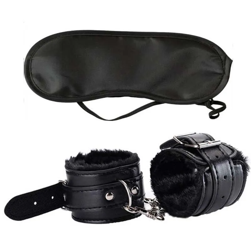 Из искусственной кожи секс наручники Косплей повязка на глаза БДСМ семейный